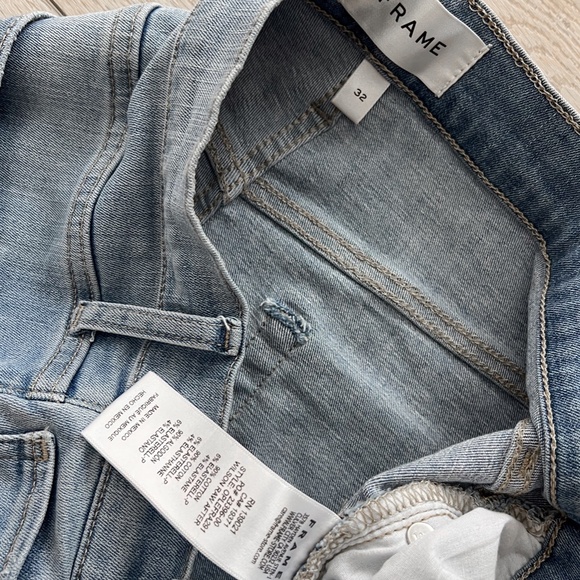 Awesome Frame Vintage Wash Boot Cut Raw Hem Denim Jeans - Picture 5 of 8